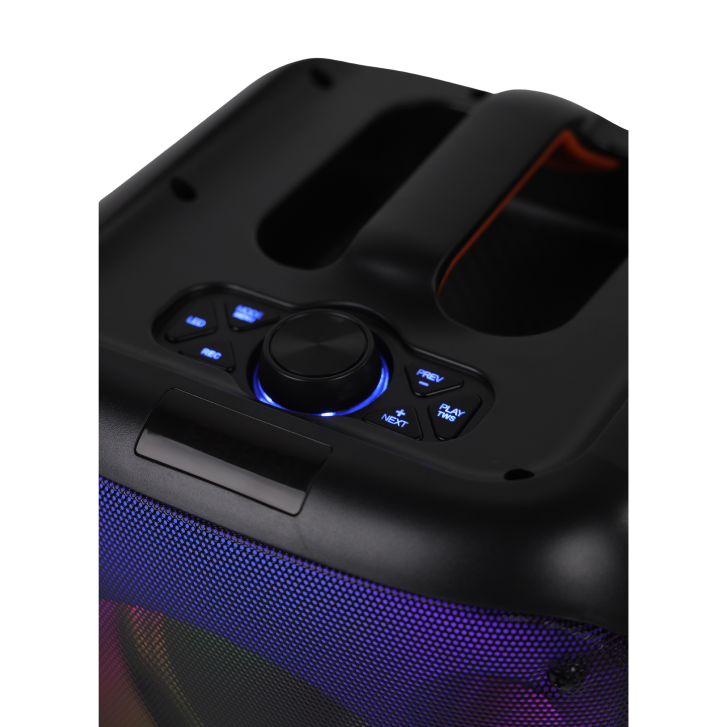 MR DJ CUBE8 8" Rechargeable Portable Bluetooth Karaoke Speaker with Party Flame Lights Microphone TWS USB FM Radio