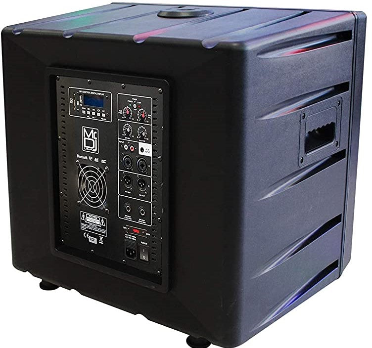 MR DJ PROSUB15BT 15" 5400W PA DJ Club Powered Active Subwoofer with 2 Speaker Output