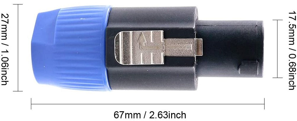 MR DJ USA SPMH2 2-Pack 4-Pole Speakon Male Speaker Cable Connectors