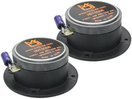 Mr. Dj USA HDT800B Pair 4-Inch Aluminum Bullet Titanium Horn Tweeter Driver (Black)