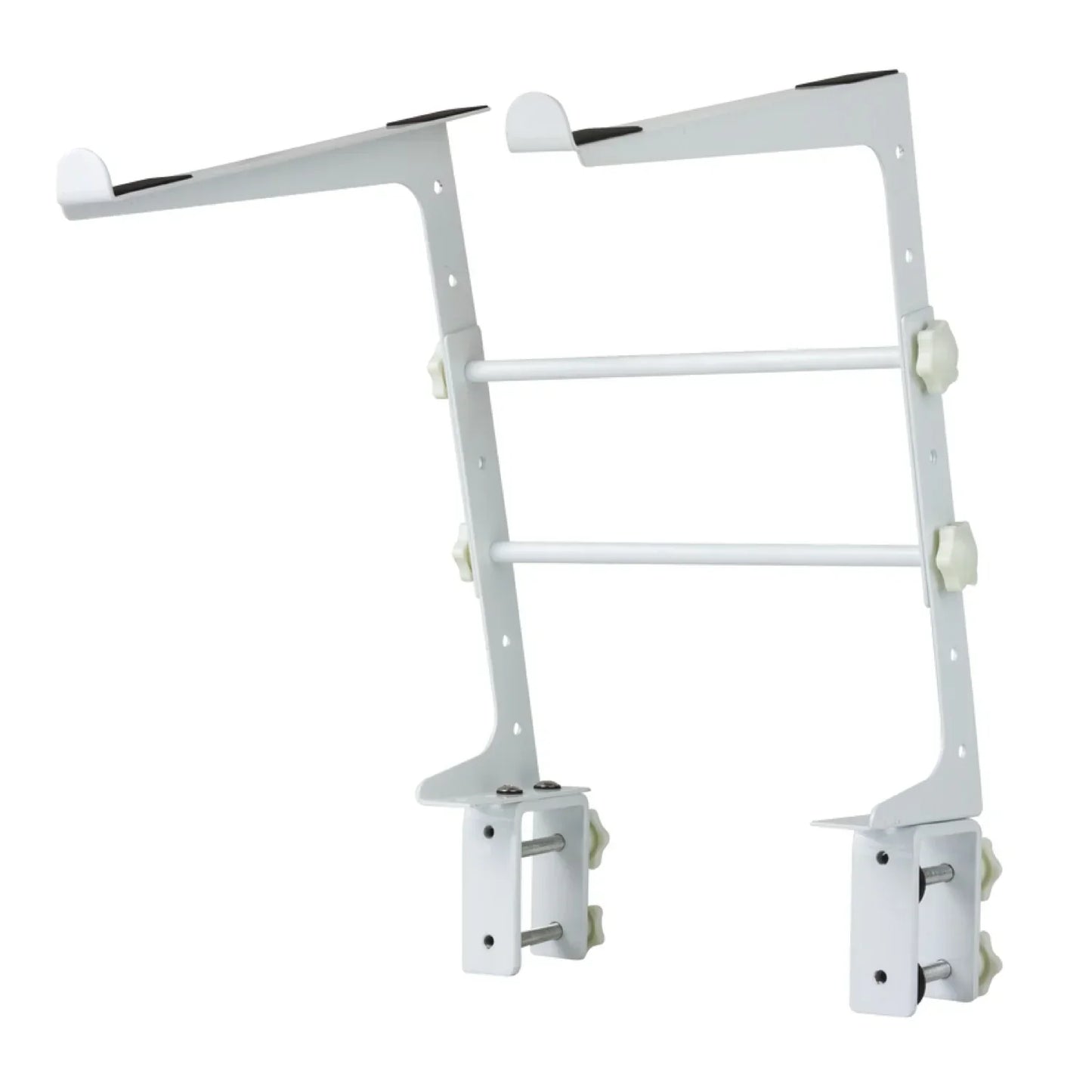 MR DJ LTS109WH Laptop Computer Stand White Mobile Disc Jockey PC Table Rack Mount Clamp Bracket