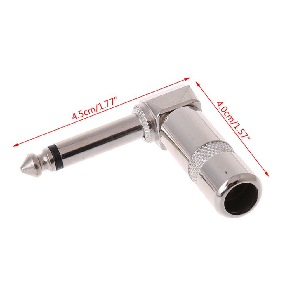 MR DJ QAM10 10-Piece 1/4" Right-Angle Stereo Male Audio Plug Connectors
