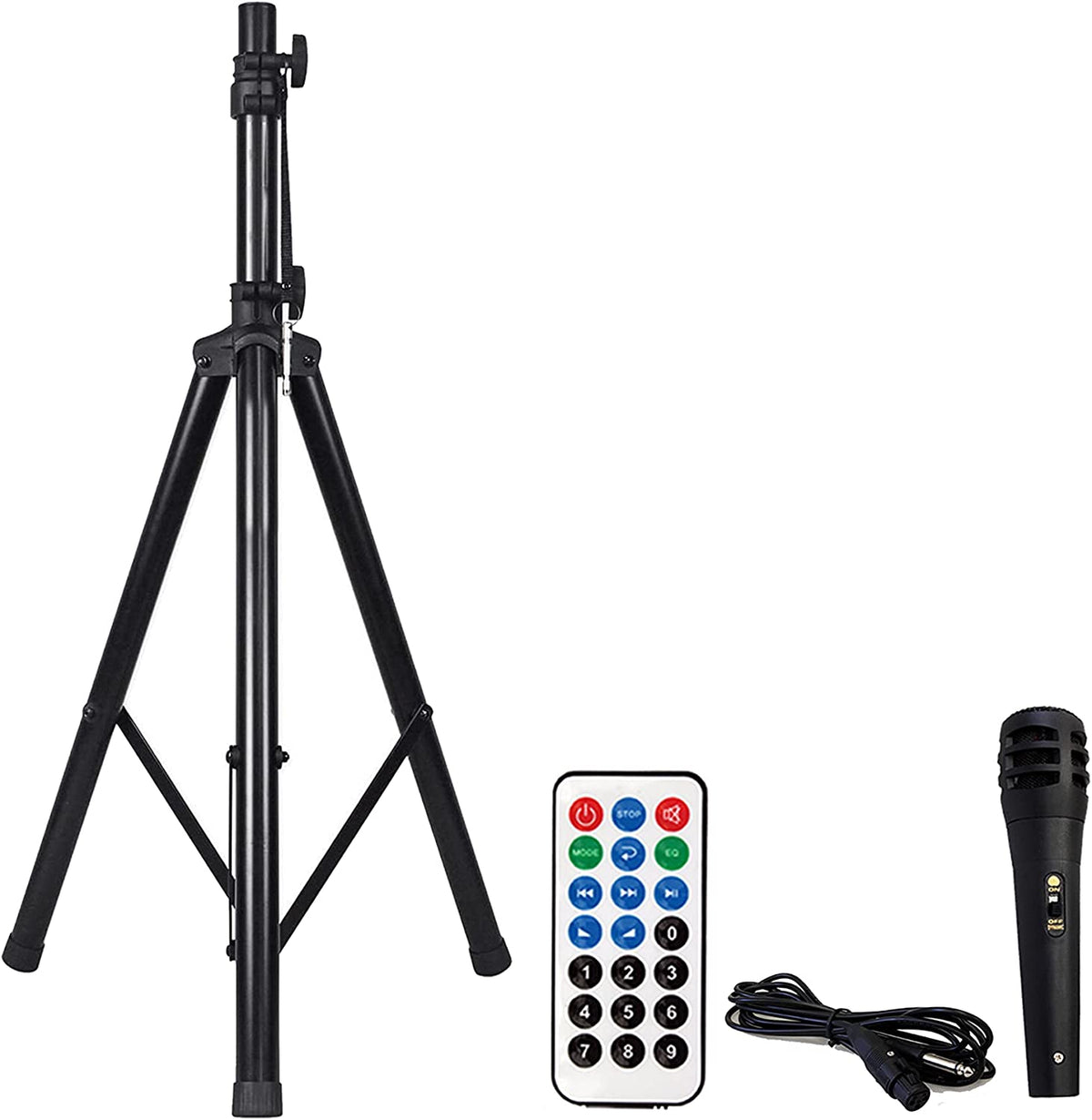 2 MR DJ PBX4200PKG 15" PA DJ 3000W Bluetooth LED Karaoke Speaker + Speaker Stand