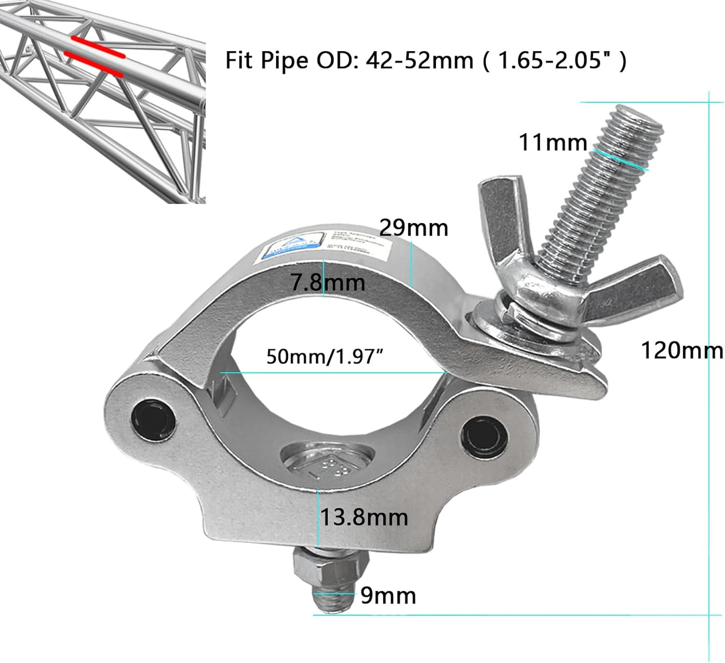 MR TRUSS TC4 Universal 2" Pro Aluminum Stage Lighting Clamp Mounting