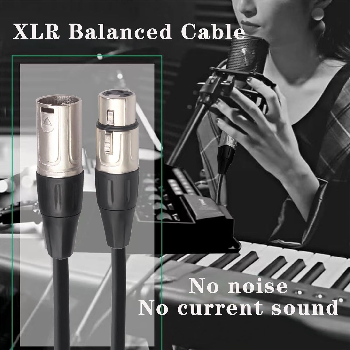 MR DJ CXMXF12 12' XLR Male to XLR Female Microphone Balanced Instrumental Dj XLR Interconnect Cable