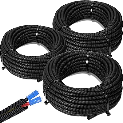 MR DJ 3 Rolls 100ft ea Split Cable Wire Loom Tubing 1/4" 3/8" 1/2" Conduit