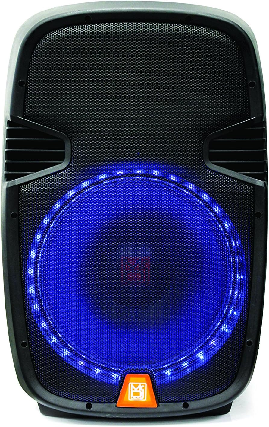 MR DJ PBX2159S 12" 2-Way Portable Passive PA/DJ Speaker LED Accent Lighting