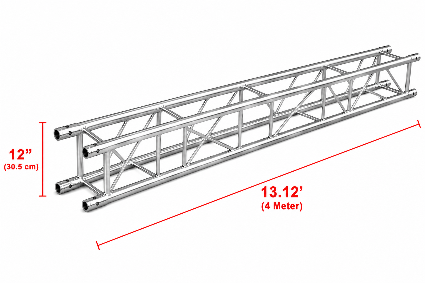 MR DJ USA DTSQ1312 13.12 ft (4 Meter) 12" Square Aluminum Box Truss Segment