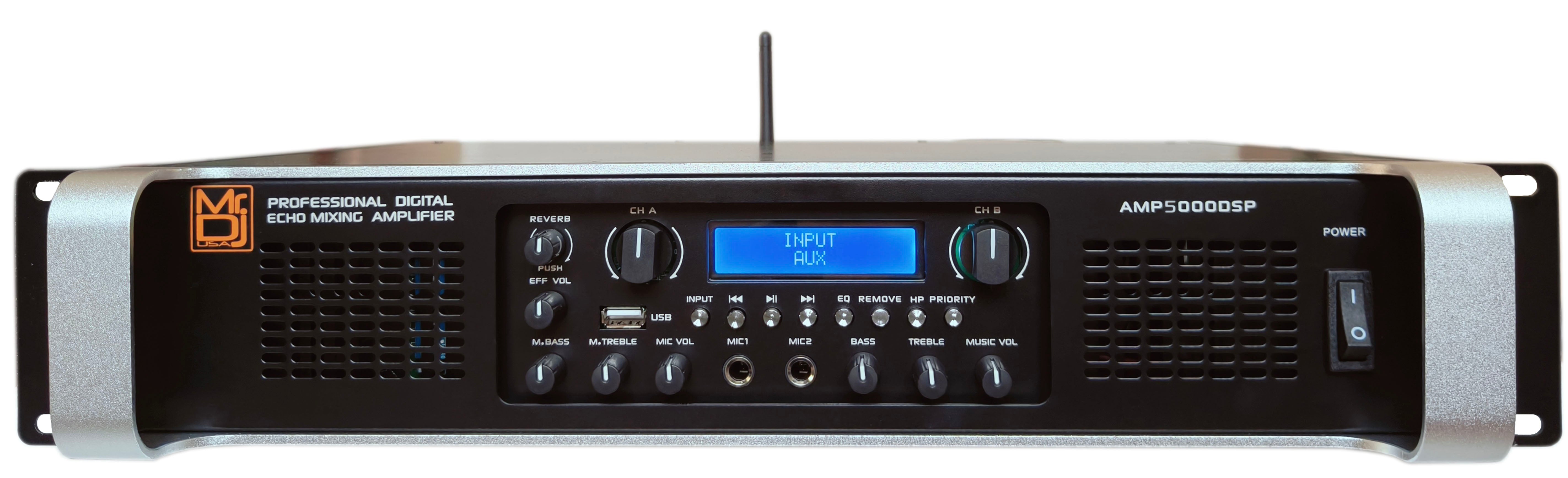 MR DJ 2Ch PA Power Amplifier – 5000W Rack-Mount DSP – Mr Dj USA