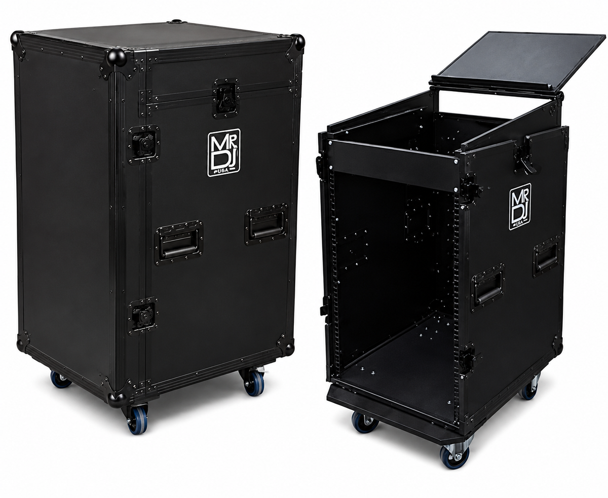 MR DJ CASE5500BK Flight Chest Style DJ Case with Mixer/CD Case