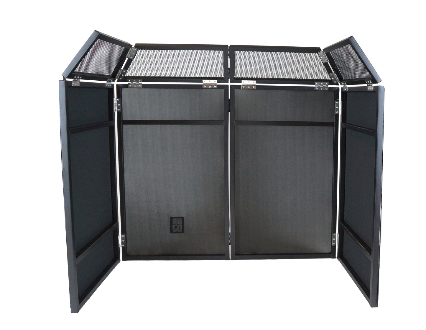 MR DJ DJ Booth Table with 8FT Lighting Truss System Foldable Black Scrim