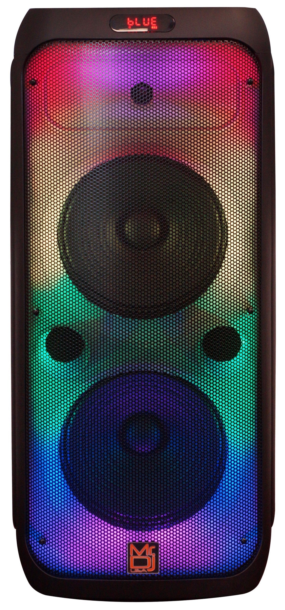 MR DJ FLAME3200 8" X 2 Rechargeable Speaker + Party Flame Lights Microphone TWS USB FM Radio + LED Crystal Magic Ball