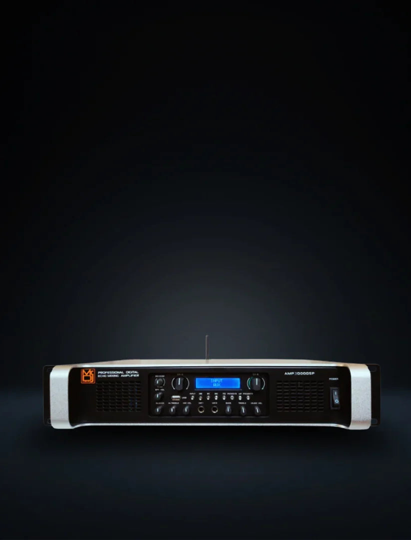 MR DJ AMP3000DSP Class AB 2-Channel 3000W Rackmount PA/DJ Power Amplifier DSP Bluetooth USB Playback 2 Mic Inputs