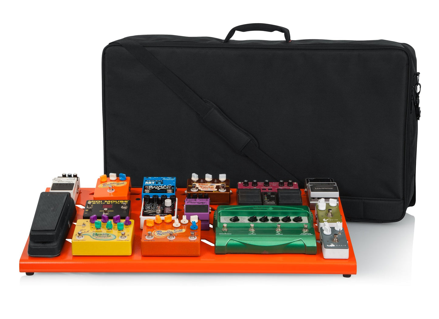 Gator Cases GPB-XBAK-OR Orange Aluminum Pedal Board - XL w/ Carry Bag