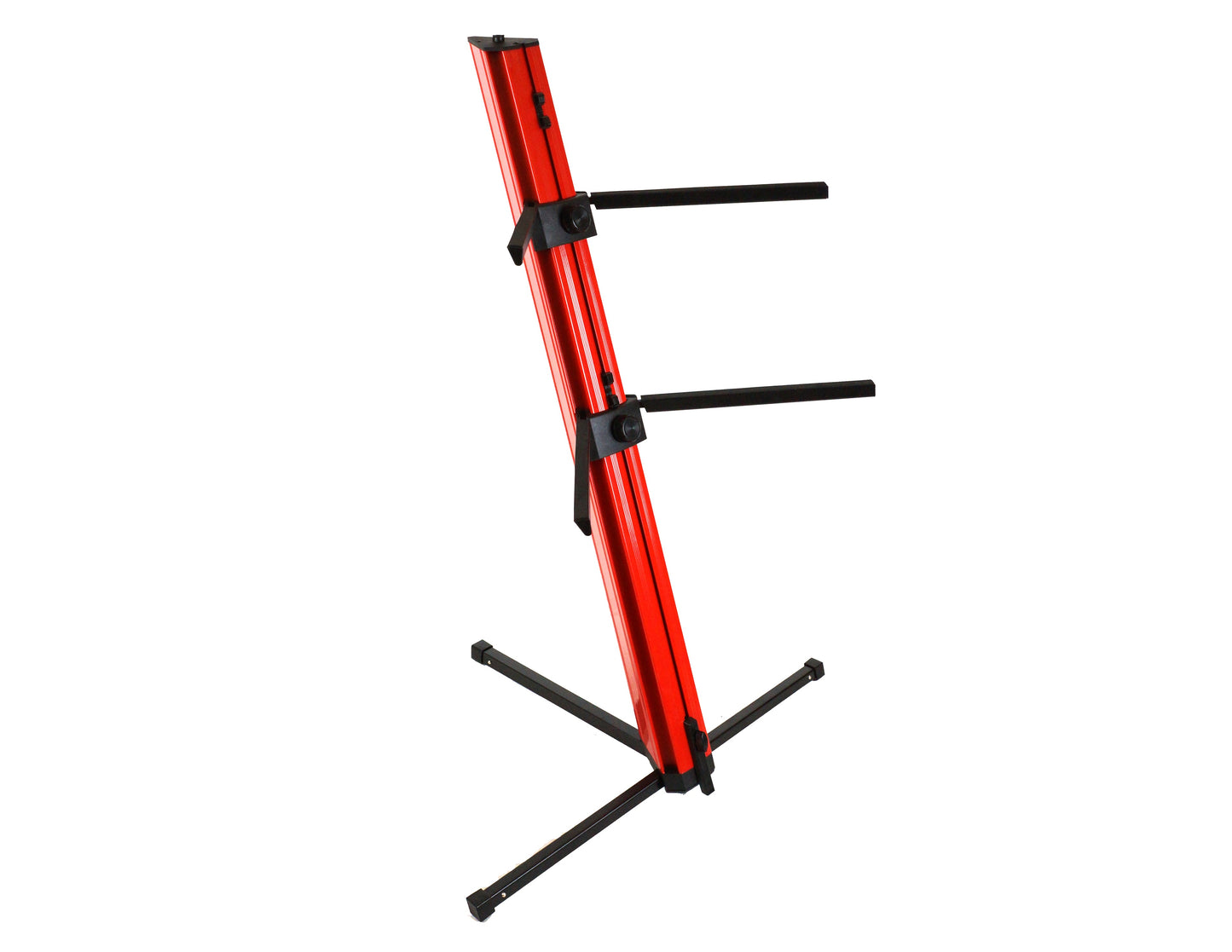 MR DJ KSPRO1500R PRO 2-Tier Red Column Keyboard Stand W Mic Boom Arm + Case