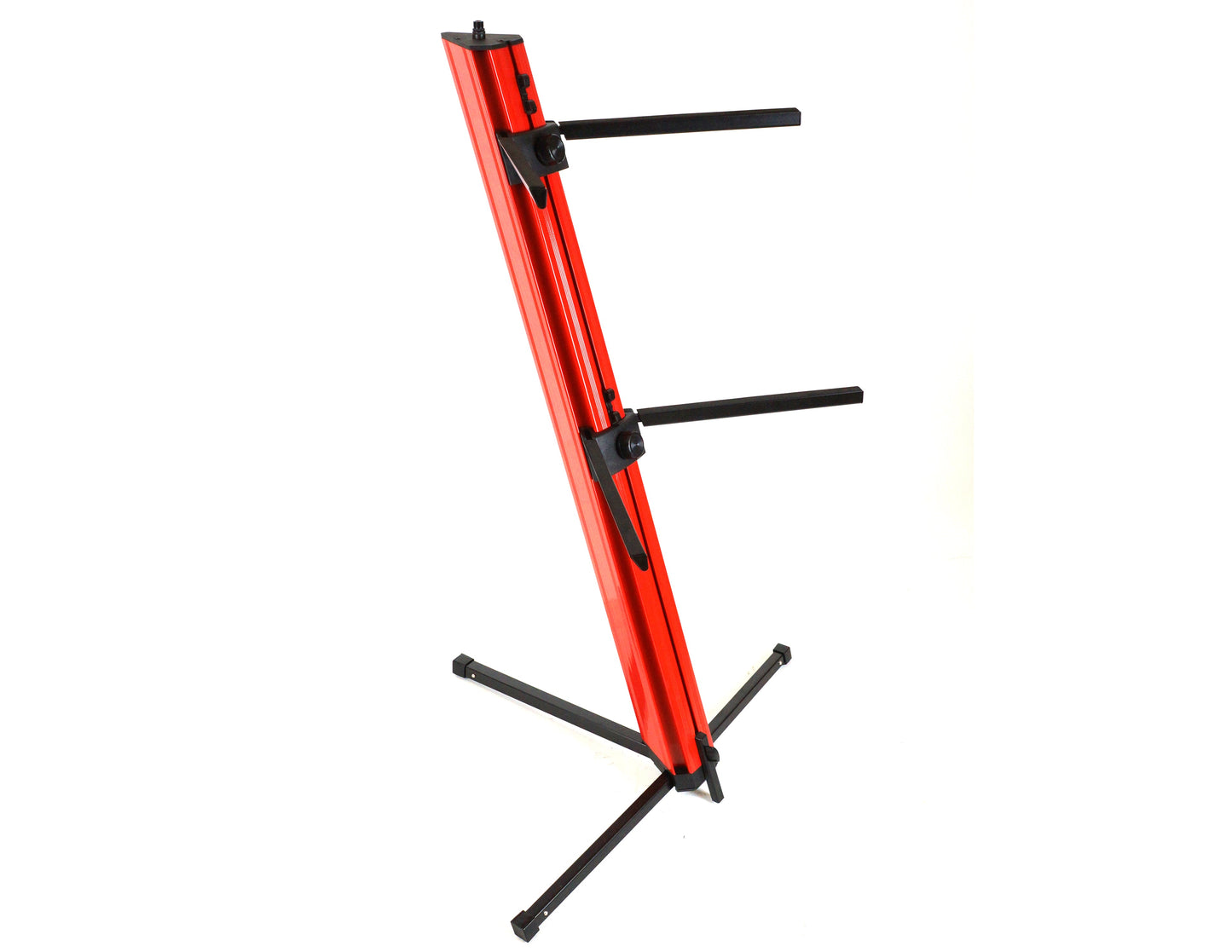 MR DJ KSPRO1500R PRO 2-Tier Red Column Keyboard Stand W Mic Boom Arm + Case