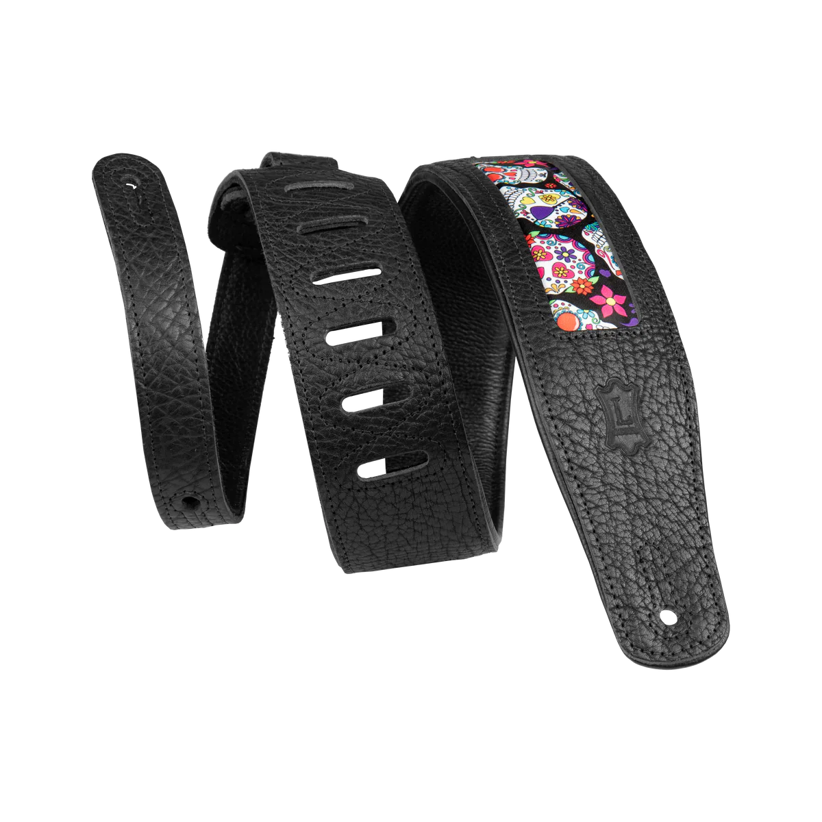 Levy's Leathers M26CAL-002 Leather Eyes Print Design Guitar Strap