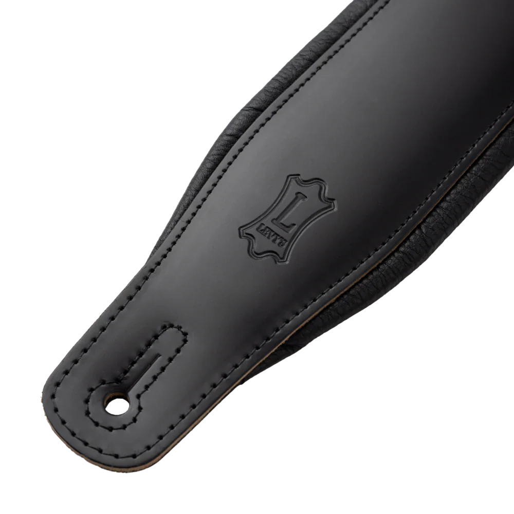 Levy's Leathers M26PD-BLK Amped Leather Series Guitar Strap - Black