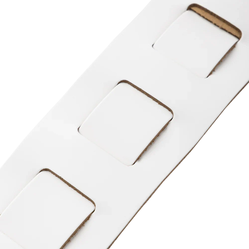 Levy's Leathers M26PD-WHT_WHT Top Grain Leather Guitar Strap - White