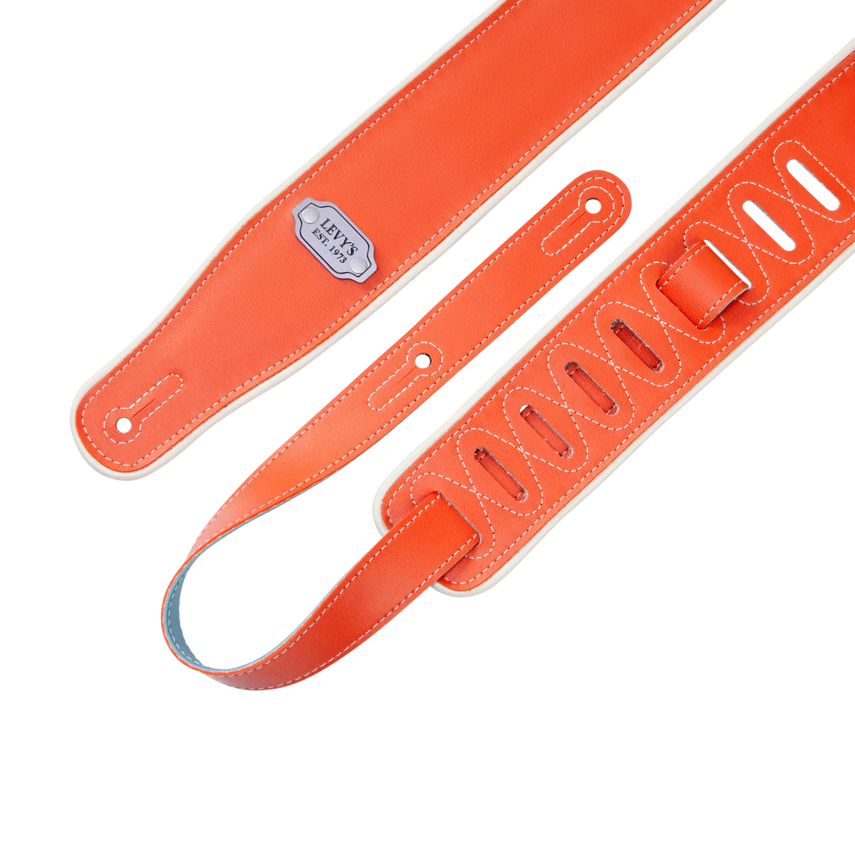 Levy's Leathers M26VCP-ORG_TEL Reversible Vinyl Guitar Strap - Orange Teal