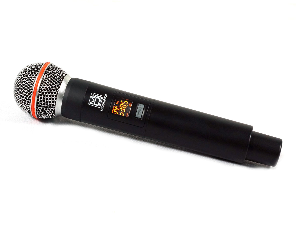 2 MR DJ MICUHF300 Dual UHF Wireless Microphone System Kit 2 Handheld & LED display