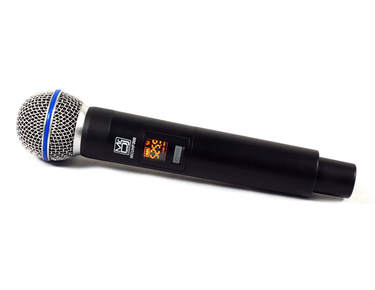 2 MR DJ MICUHF300 Dual UHF Wireless Microphone System Kit 2 Handheld & LED display