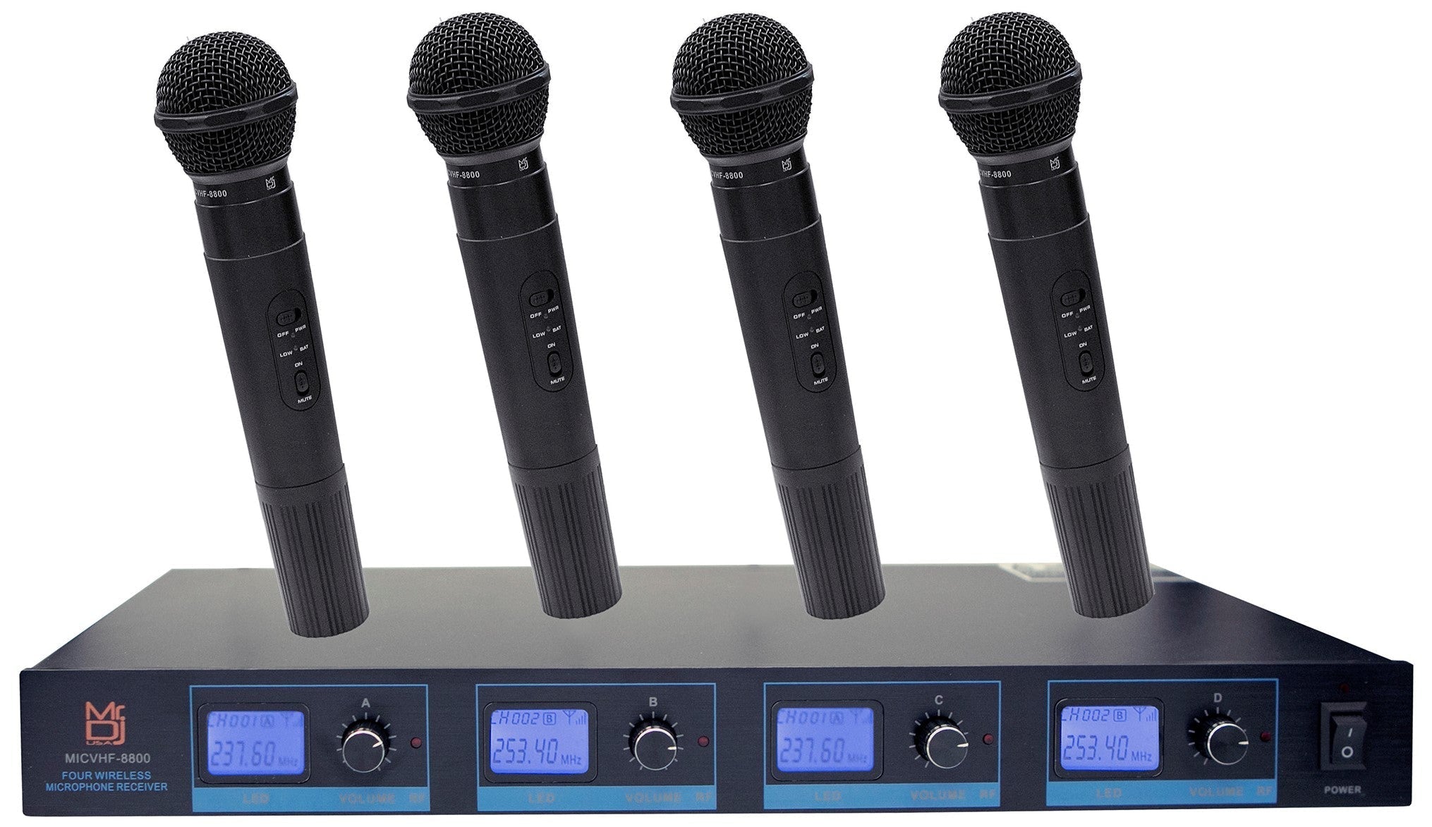 Wireless Microphone System 4-Ch with Digital Receiver – Mr Dj USA