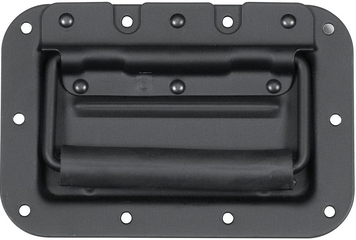2 MR DJ HR100B Spring Loaded Recessed Handle Spring Loaded Recessed Heavy Duty Black Flight Case Speaker Cabinet Handle