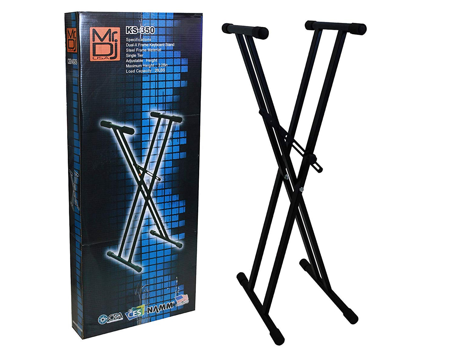 MR DJ KS350 Adjustable Metal Music Keyboard Electronic Piano Dual X Stand