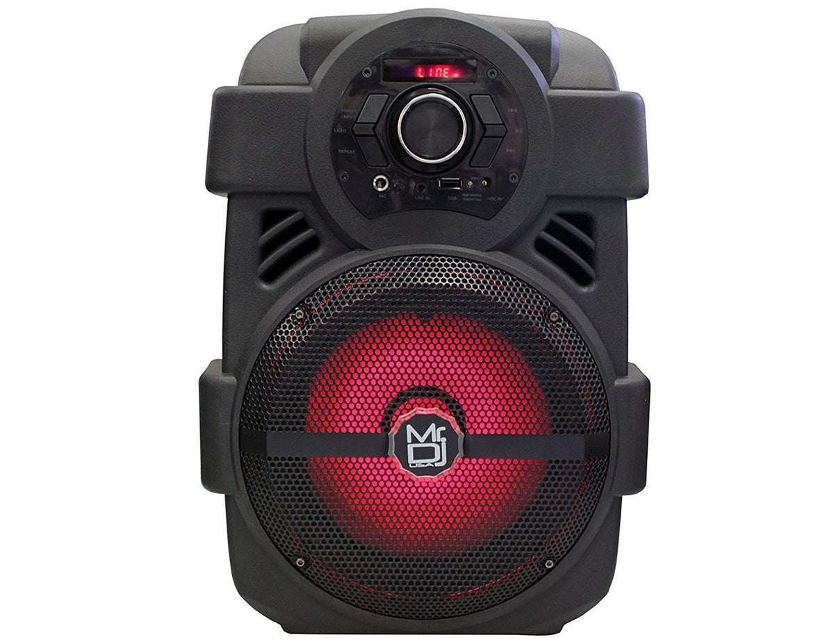 2 MR DJ PSE80BT 8" Portable Active Speaker Rechargeable Party Speaker Bluetooth 1200 Watts
