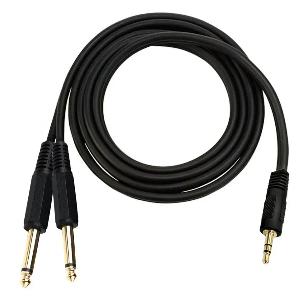 MR DJ CEQY6P 6 Feet 1/8" 3.5mm Mini TRS Stereo to Dual 1/4" 6.35mm TS Mono