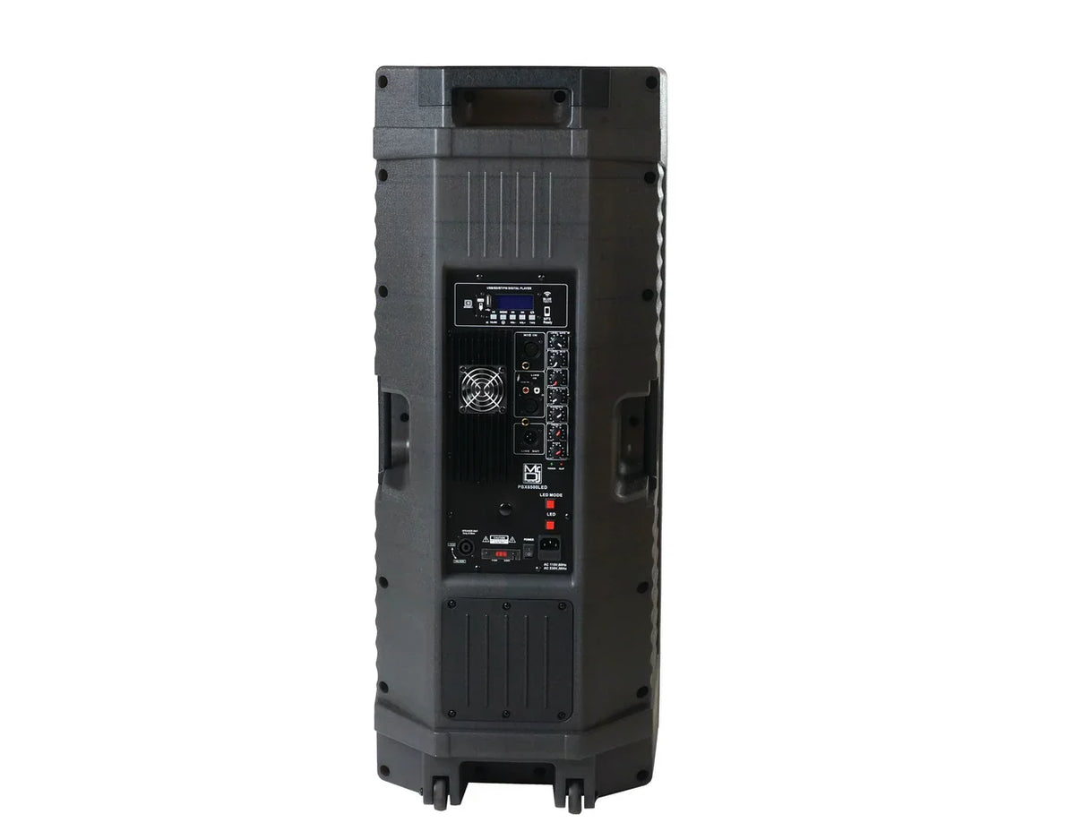 Mr. Dj LETS JUMP 3-Way dual 15" portable Active full range speaker 5000 Watts P.M.P.O