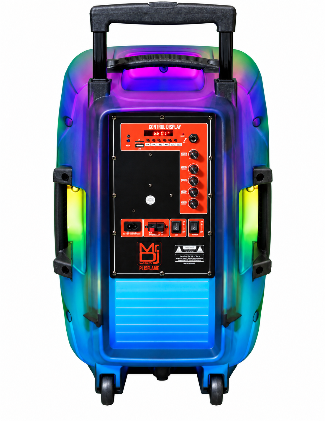 MR DJ PL12FLAME 12" Portable Translucent Bluetooth Speaker