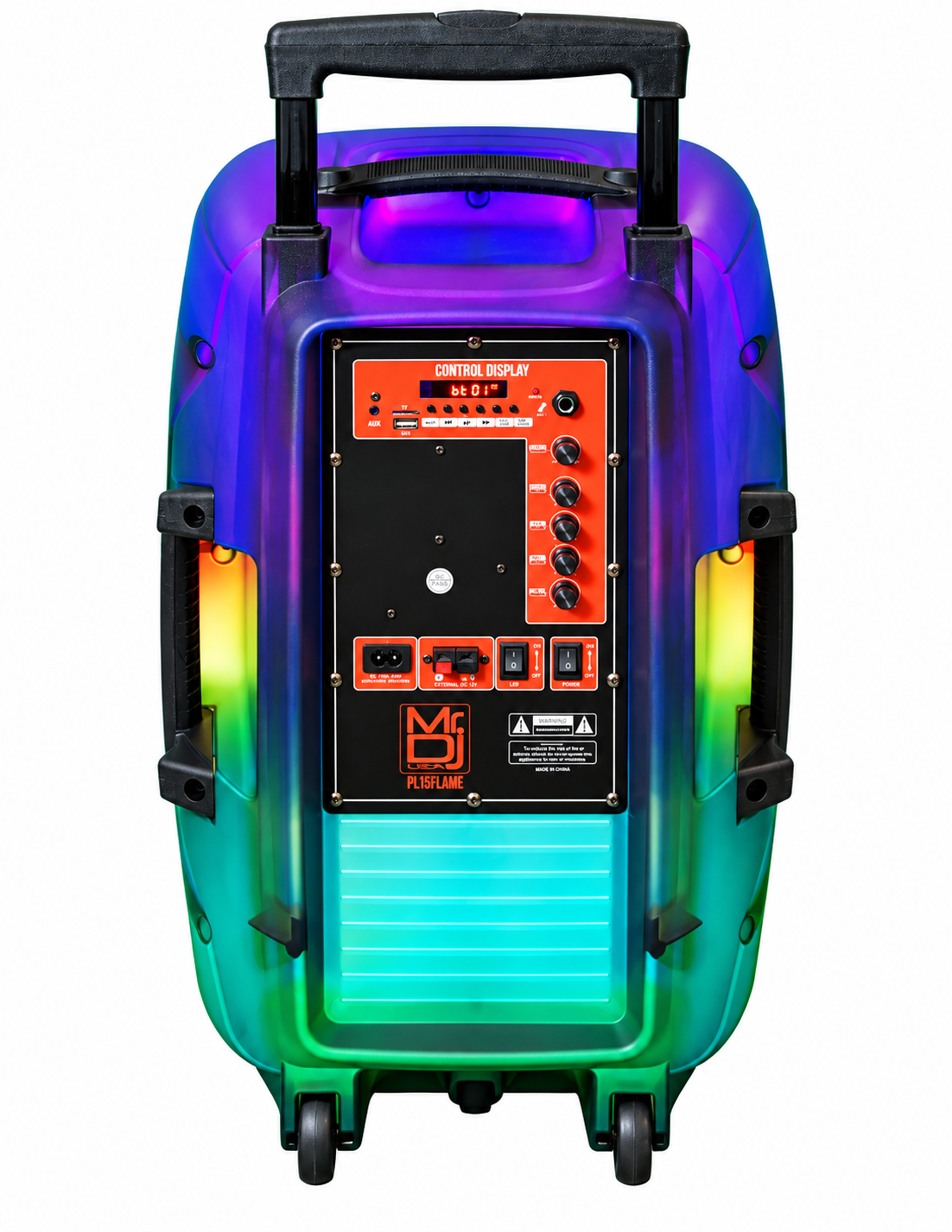 MR DJ PL12FLAME 12" Portable Translucent Bluetooth Speaker