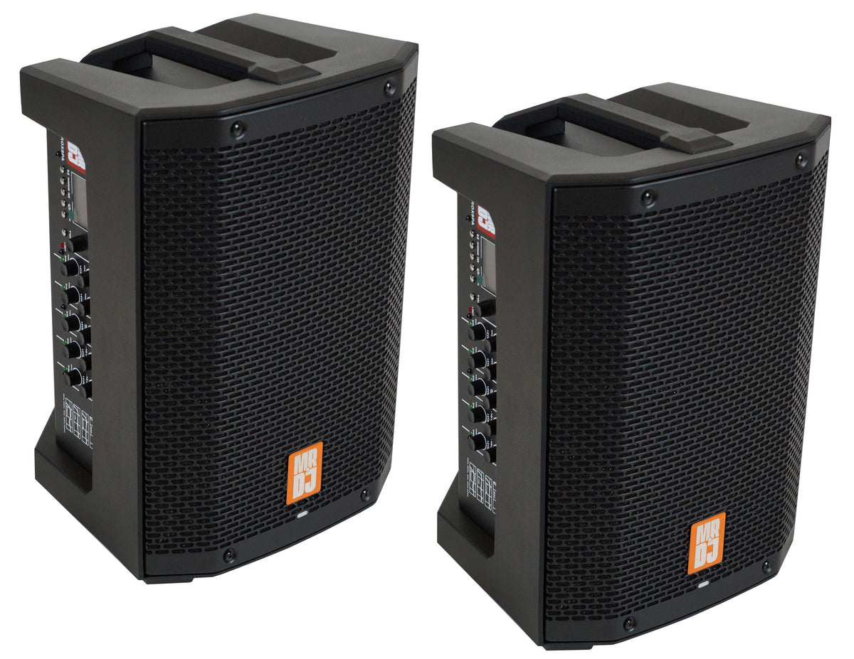 2 MR DJ PROX8PA PRO Battery Powered Active Portable PA Speaker All-in-One + Stand