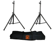Load image into Gallery viewer, MR DJ SS750PKG 2 Universal Folding Tripod PRO PA DJ On Stage Speaker Stand & Carrying Bag & 1/4" 25' Cable