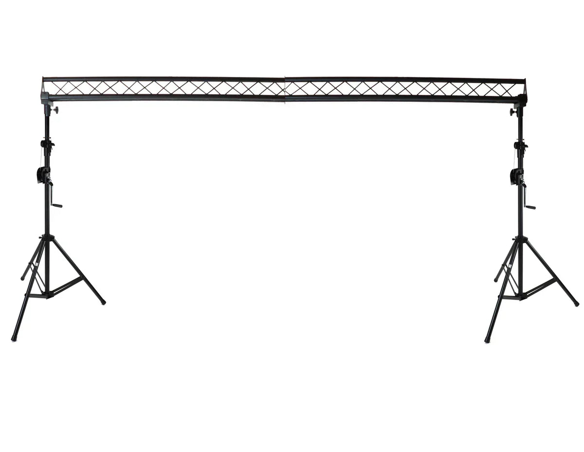 MR DJ ST150-2-10-2 DJ Lighting Truss Stand Dual Crank-Up Stand & 10FT X 10" Triangle Truss