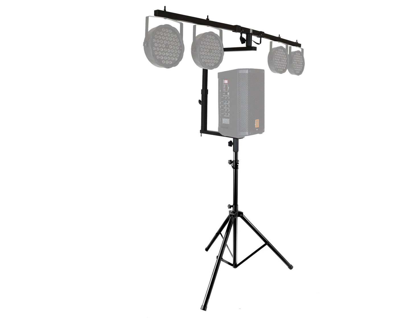 MR DJ STSPLI-SS350 Adjustable T-Bar Stage Lighting Extension with Speaker Stand