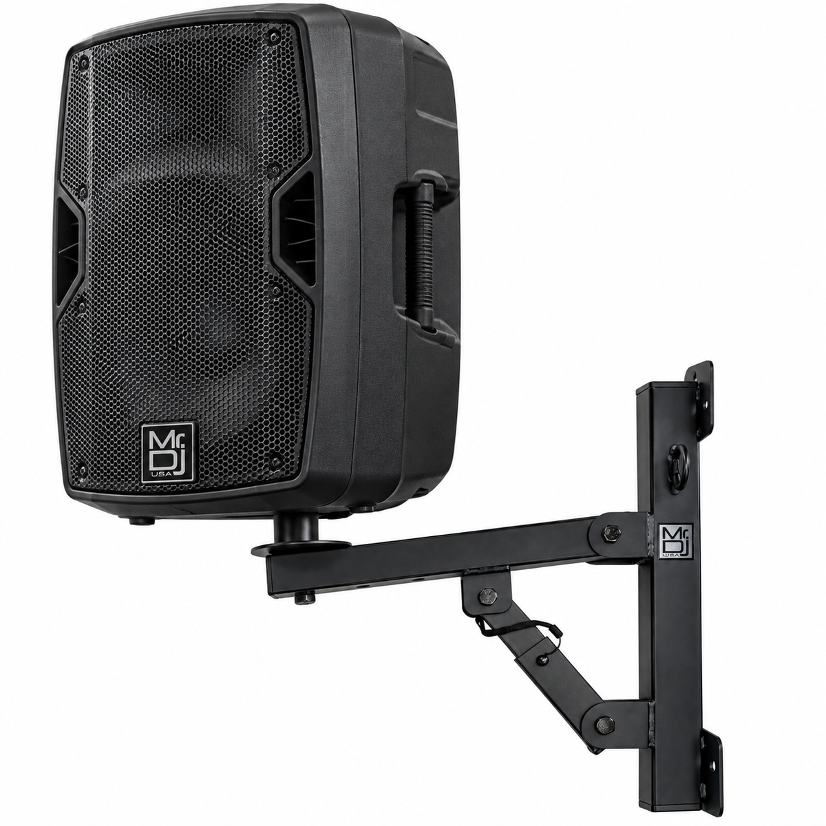 2 MR DJ WM970 PA Speakers Adjustable Wall Mount Brackets 35mm Pole Holder