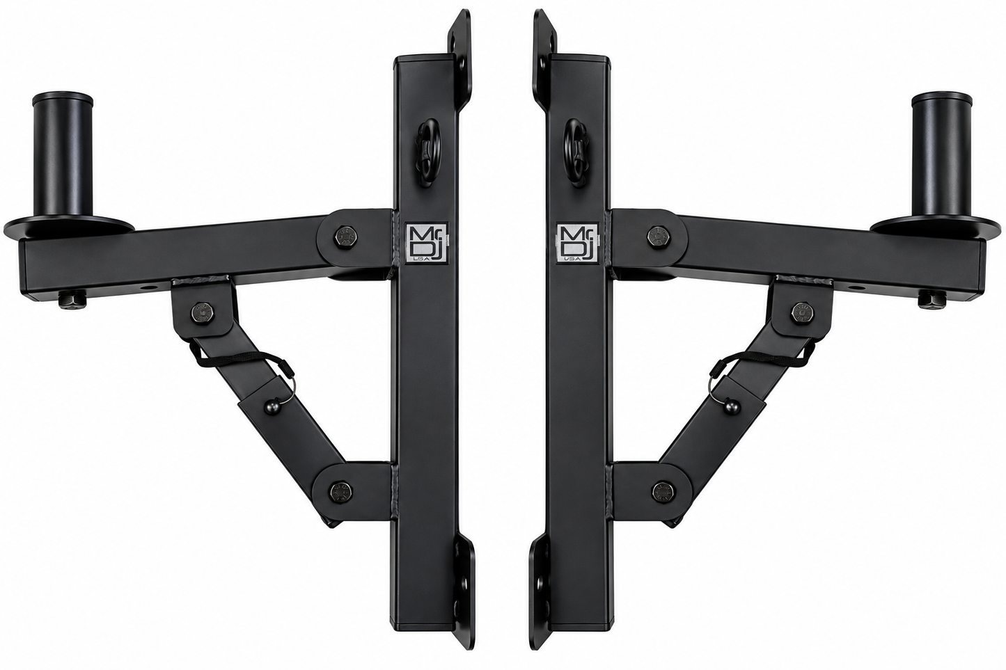 2 MR DJ WM970 PA Speakers Adjustable Wall Mount Brackets 35mm Pole Holder