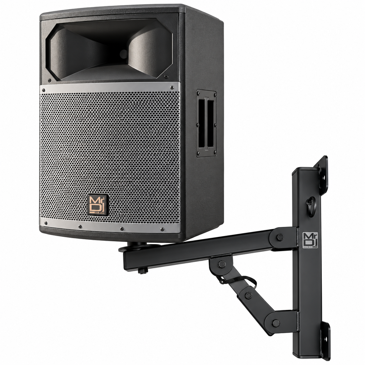 2 MR DJ WM970 PA Speakers Adjustable Wall Mount Brackets 35mm Pole Holder