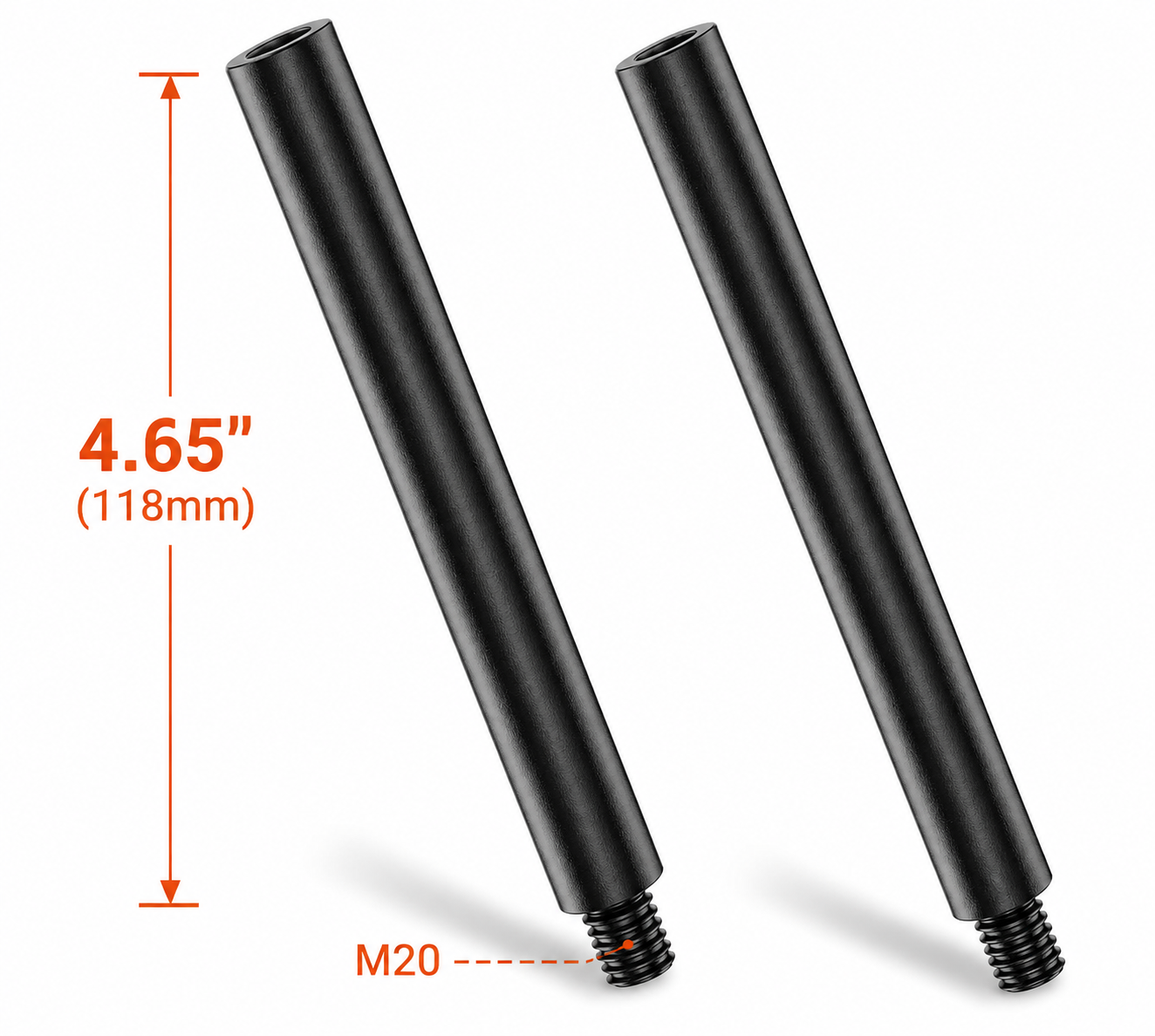 MR DJ SS25 4.65" Extended M20 Speaker Pole Extension Heavy-Duty Steel Speaker Pole Extender