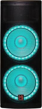 2 MR DJ PRO215LED Bluetooth Speaker Pro Dual 2x15" 5500W Speaker PA DJ Bluetooth