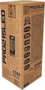 2 MR DJ PRO215LED Bluetooth Speaker Pro Dual 2x15" 5500W Speaker PA DJ Bluetooth