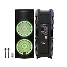 2 MR DJ PRO215LED Bluetooth Speaker Pro Dual 2x15" 5500W Speaker PA DJ Bluetooth