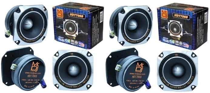2 MR DJ HDT700S 3.5-Inch Titanium Bullet High Compression Tweeter Car Van ATV UTV Marine Boat Motorcycle Motorsports Competition