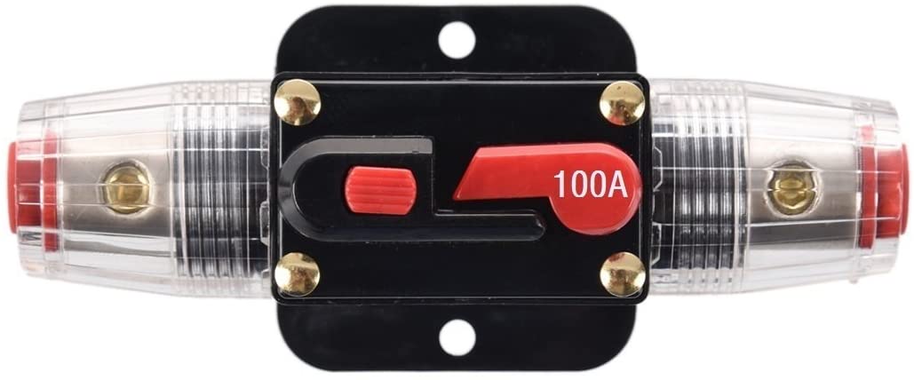 2 Absolute ICB100 100 Amp Circuit Breaker 4/8 AWG Inline Manual Reset Fuse Holder