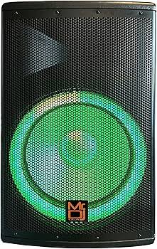 MR DJ PBX4500LED 15" 2-Way PA DJ 4500W Active Powered Bluetooth LED Speaker + Speaker Stand