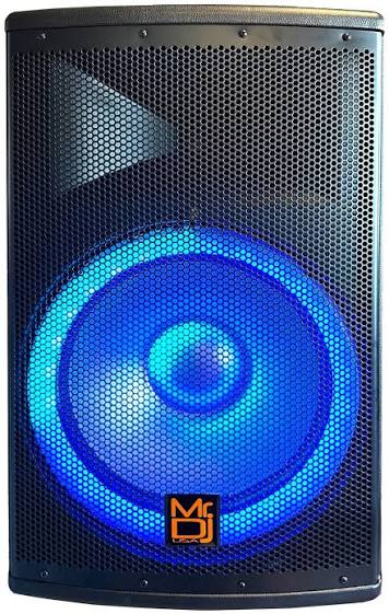 MR DJ PBX4500LED 15" 2-Way PA DJ 4500W Active Powered Bluetooth LED Speaker + Speaker Stand