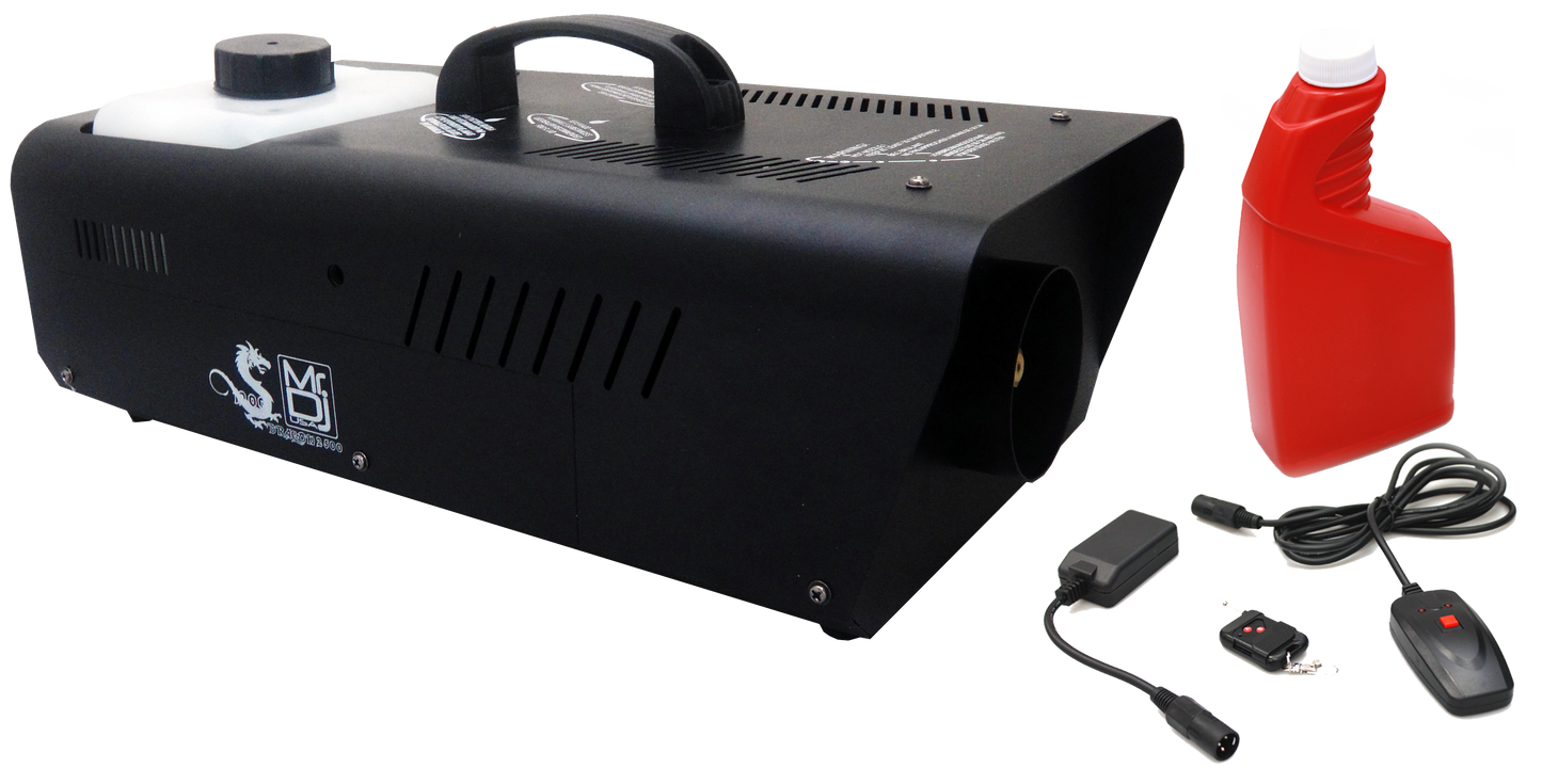 MR DJ DRAGON2500 2500W fog smoke machine with remote control and fog fluid for quick heat-up thick fog.